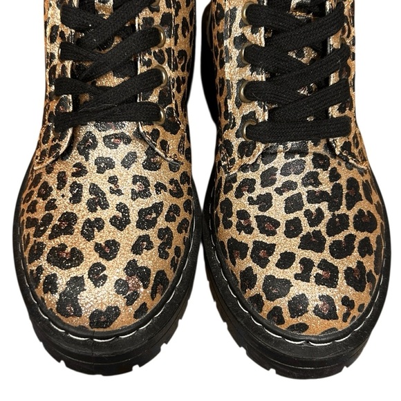 TRUE CRAFT Korri 3 Tan Leopard Glitz Combat Boot Lace Up & Zip WP00763 sz 6M - Picture 4 of 8